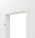 Detailansicht von CLASSEN Zarge für Wohnungseingangstüren Weiß RAL 9003 CPL mit runder Kante