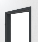 Detailansicht von der Aluminium-Umfassungszarge DB 703 Trend mit eckiger Kante für Ganzglastüren - Küffner