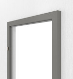 Detailansicht von GARANT Blendrahmen für Wohnungseingangstüren Matt Staubgrau 7037 G-TEC mit runder Kante
