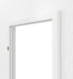 Detailansicht von GARANT Blendrahmen für Schallschutztüren Matt Weißlack 9016 G-TEC mit runder Kante