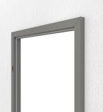 Detailansicht von GARANT Blockrahmen für Wohnungseingangstüren Matt Staubgrau 7037 G-TEC mit runder Kante