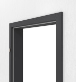 Detailansicht von GARANT Zarge für Wohnungseingangstüren Matt Graphitgrau 7024 G-TEC mit kleiner Rundkante