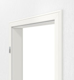 Detailansicht von GARANT Zarge Weißlack 9016 mit profilierter Kante
