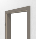 Detailansicht von LEBO Zarge Ultramatt Taupe Versio mit runder Kante