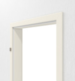 Detailansicht von LEBO Zarge für Wohnungseingangstüren Weiß 9010 Lebolit-CPL mit runder Kante