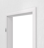 Detailansicht von JELD-WEN Zarge Grauweiß Optima DuriTop CPL mit runder Kante