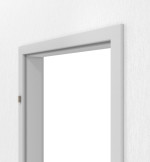Detailansicht von JELD-WEN Zarge für Wohnungseingangstüren Nickelgrau ähnl. RAL 7047 mit runder Kante