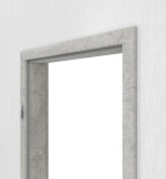 Detailansicht von JELD-WEN Zarge Trend Concrete Hell CPL mit runder Kante