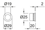 Technische Zeichnung von SÜDMETALL Stirnmuschel elliptisch Schwarzstahl-Optik