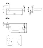Technische Zeichnung Paula III SP-R Schmalrahmengarnitur - Südmetall