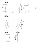 Technische Zeichnung Paula III-R Schmalrahmengarnitur - Südmetall