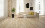 Ansicht Wohnzimmer von Eiche creme strukturiert 1-Stab Explore Laminat - Wiparquet