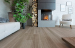 Ansicht Wohnzimmer von Eiche graubraun strukturiert 1-Stab Living Laminat - Wiparquet