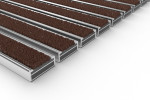 Schräge Detailansicht von Aluprofilmatte KLASSIK ColourPlus braun - Entrada