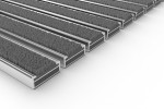 Schräge Detailansicht von Aluprofilmatte KLASSIK ColourPlus grau - Entrada