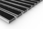 Schräge Detailansicht von Aluprofilmatte KLASSIK ColourPlus schwarz - Entrada