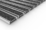 Schräge Detailansicht von Aluprofilmatte ROBUST Rips T03PP anthrazit - Entrada