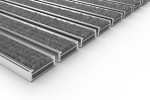 Schräge Detailansicht von Aluprofilmatte ROBUST Rips T05PP grau - Entrada