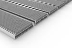Schräge Detailansicht von Aluprofilmatte ROYAL Safe R02V grau - Entrada