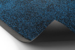 Detailbild mit gerollter Ecke von Fußmatte KLASSIK Nylonfaser 711 blau meliert - Entrada