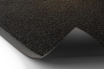 Detailbild mit gerollter Ecke von Fußmatte KLASSIK Nylonfaser 648 schwarz meliert - Entrada