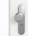 Detailansicht der Oberfläche von GARANT Wohnungseingangstür D354-60 Designer White Resopal mit Lichtausschnitt LA-DIN