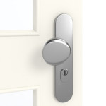 Detailansicht der Oberfläche von GARANT Wohnungseingangstür 0105-60 Pearl White CePaL mit Lichtausschnitt LA-11