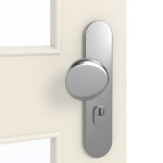 Detailansicht der Oberfläche von GARANT Wohnungseingangstür 0140-60 Dawn Resopal mit Lichtausschnitt LA-11