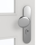 Detailansicht der Oberfläche von GARANT Wohnungseingangstür 0160-60 Silver Grey CePaL mit Lichtausschnitt LA-11