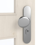 Detailansicht der Oberfläche von GARANT Wohnungseingangstür Authentic Perl GCK08 mit Lichtausschnitt LA-11