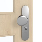 Detailansicht der Oberfläche von GARANT Wohnungseingangstür Authentic Sand GCK08 mit Lichtausschnitt LA-11