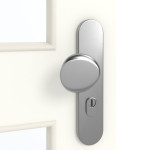 Detailansicht der Oberfläche von GARANT Wohnungseingangstür U11026SD Kristallweiß GHK08 mit Lichtausschnitt LA-11