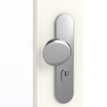 Detailansicht der Oberfläche von GARANT Wohnungseingangstür 0105-60 Pearl White CePaL mit Lichtausschnitt LA-2