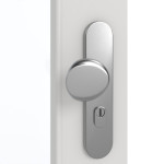 Detailansicht der Oberfläche von GARANT Wohnungseingangstür 0160-60 Silver Grey CePaL mit Lichtausschnitt LA-2