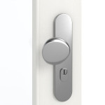 Detailansicht der Oberfläche von GARANT Wohnungseingangstür Authentic Bianco CePaL mit Lichtausschnitt LA-2