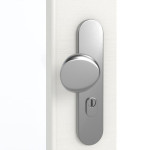 Detailansicht der Oberfläche von GARANT Wohnungseingangstür Quer Authentic Bianco CePaL mit Lichtausschnitt LA-2