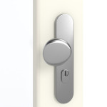 Detailansicht der Oberfläche von GARANT Wohnungseingangstür W980ST15 Platinweiß GHK08 mit Lichtausschnitt LA-2