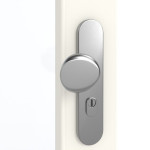 Detailansicht der Oberfläche von GARANT Wohnungseingangstür 0105-60 Pearl White CePaL mit Lichtausschnitt LA-3