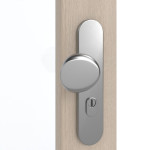 Detailansicht der Oberfläche von GARANT Wohnungseingangstür Authentic Akazie GCK08 mit Lichtausschnitt LA-3