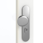 Detailansicht der Oberfläche von GARANT Wohnungseingangstür D354-60 Designer White Resopal mit Lichtausschnitt LA-3