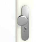 Detailansicht der Oberfläche von GARANT Wohnungseingangstür W1000ST3 Premium Weiß GHK08 mit Lichtausschnitt LA-3