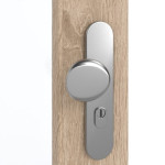 Detailansicht der Oberfläche von GARANT Wohnungseingangstür Authentic Eiche GCK08 mit Lichtausschnitt LA-4 schlossseitig