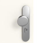 Detailansicht der Oberfläche von GARANT Wohnungseingangstür 0105-60 Pearl White CePaL mit Lichtausschnitt LA-5 bandseitig