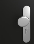 Detailansicht der Oberfläche von GARANT Wohnungseingangstür 0901-60 Black Resopal mit Lichtausschnitt LA-5 bandseitig