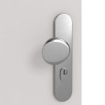 Detailansicht der Oberfläche von GARANT Wohnungseingangstür U12188SD Lichtgrau GHK08 mit Lichtausschnitt LA-5 bandseitig