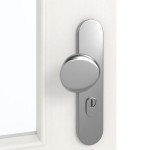 Detailansicht der Oberfläche von GARANT Wohnungseingangstür Authentic Bianco CePaL mit Lichtausschnitt LA-6