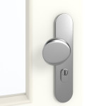 Detailansicht der Oberfläche von GARANT Wohnungseingangstür U11026SD Kristallweiß GHK08 mit Lichtausschnitt LA-6
