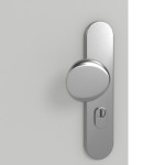 Detailansicht der Oberfläche von GARANT Wohnungseingangstür D92-60 Dove Grey Resopal mit Lichtausschnitt LA-7