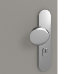 Detailansicht der Oberfläche von GARANT Wohnungseingangstür U12115SD Platingrau GHK08 mit Lichtausschnitt LA-7