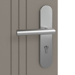 Detailansicht der Oberfläche von Groove 21 ProLine Lack Taupe RAL 7048 Wohnungseingangstür - Hörmann